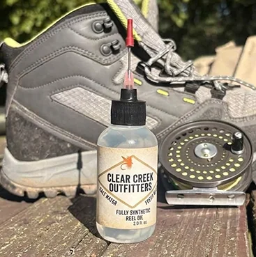 clear creek reel oil tan label gh